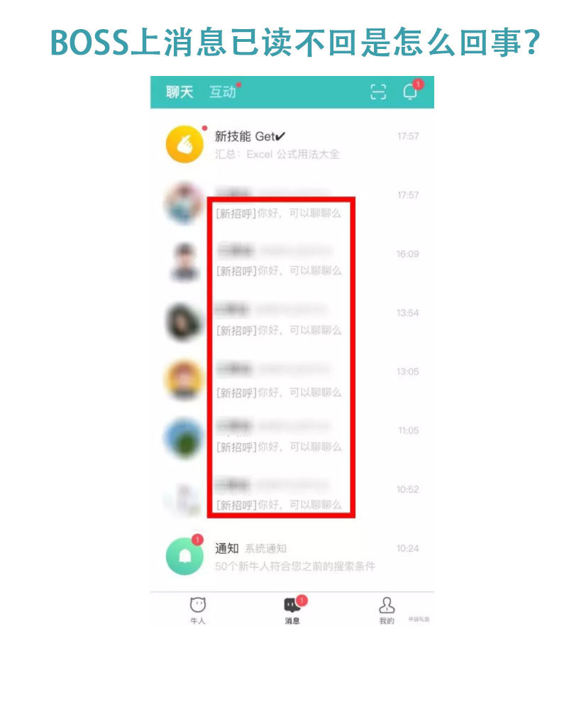 求职者：BOSS上消息已读不回是怎么回事？