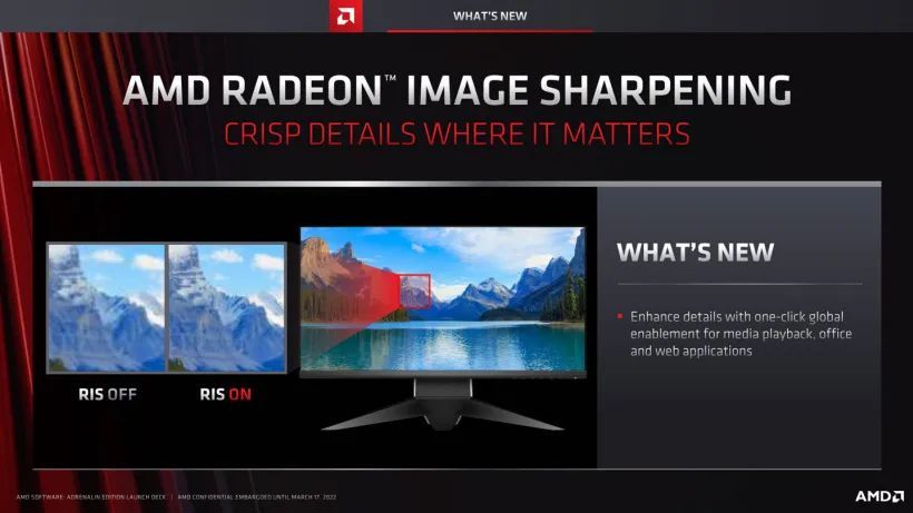 AMD 图像锐化 RIS 现可用于视频播放/网页浏览/办公软件