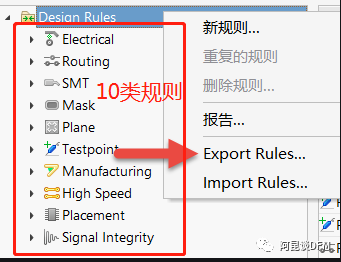 阿昆聊AD（Altium designer）PCB软件中的几大规则设置内容梳理和注释