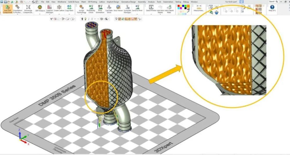 强大的金属3D打印软件3DXpert 17：?创成拓扑、隐式建模、工艺脚本、成型仿真