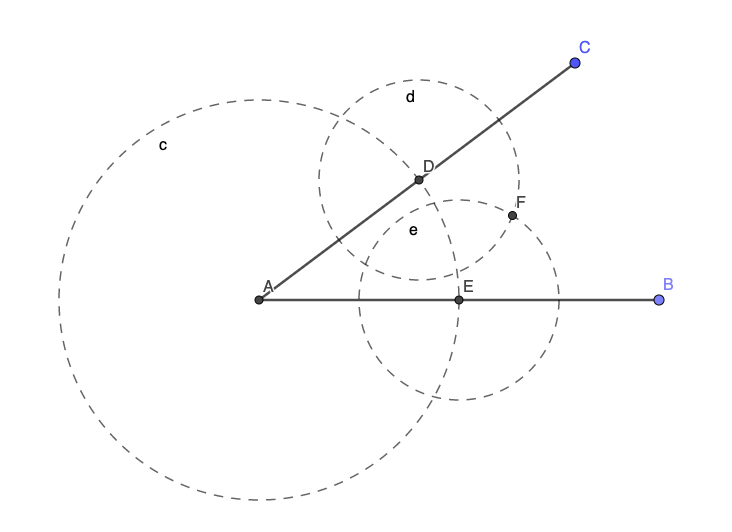 学习几何绘图软件Geogebra，角平分线尺规作图