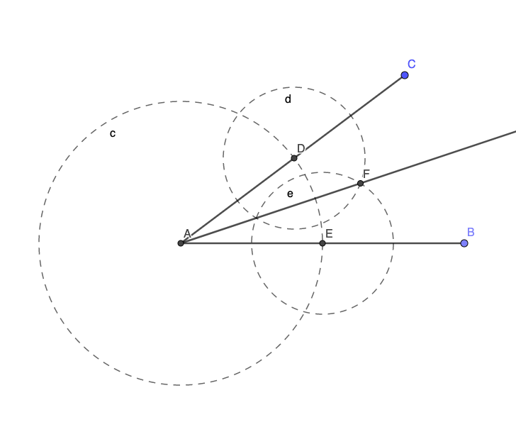 学习几何绘图软件Geogebra，角平分线尺规作图