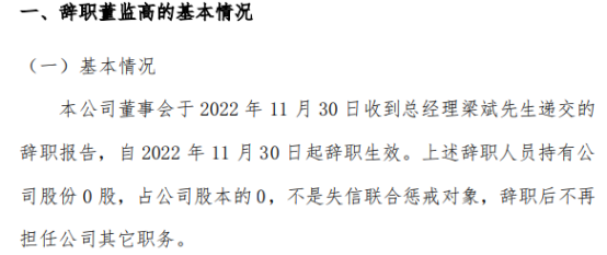 海典软件总经理梁斌辞职 2022上半年公司亏损1887.79万