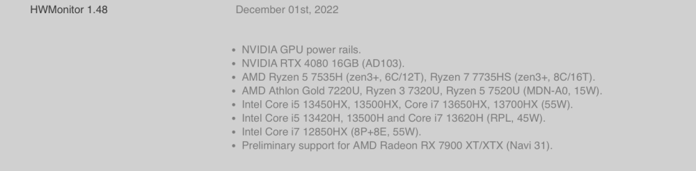 硬件监控软件 HWMonitor 曝光 AMD/英特尔新款移动处理器