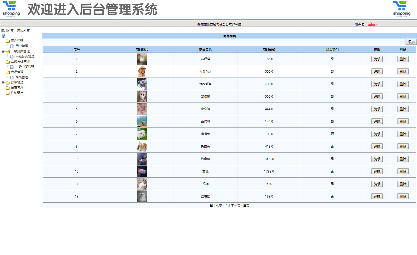 Java毕业设计宠物商城系统ssm框架课程设计计算机软件开发