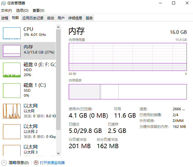 Windows10内存泄漏,分页池高分析及解决方案