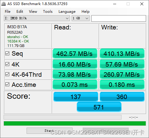 SM2258XT+B17A测试（焊接+开卡+测速+跑圈）