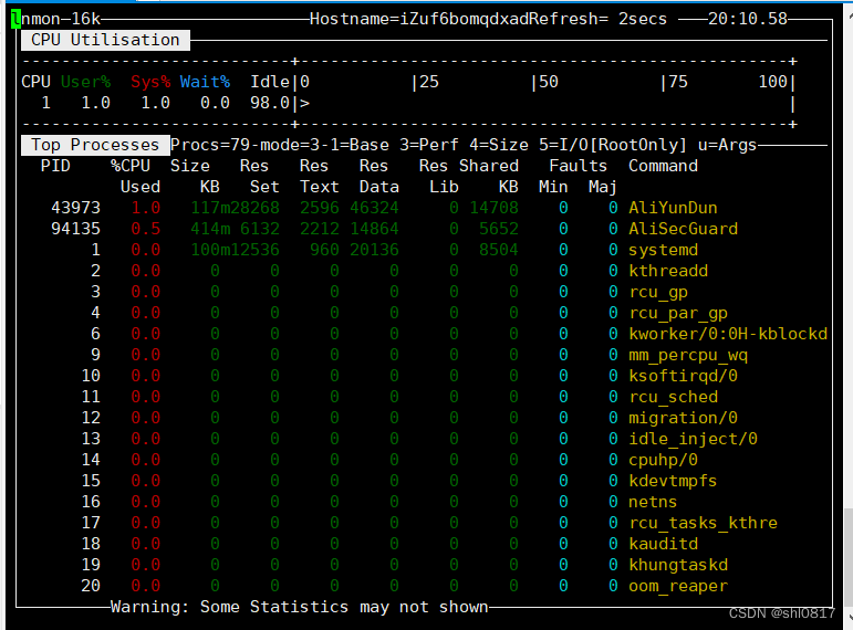 Linux学习准备,nethogs,htop,nmon,dstat用法