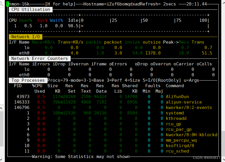 Linux学习准备,nethogs,htop,nmon,dstat用法