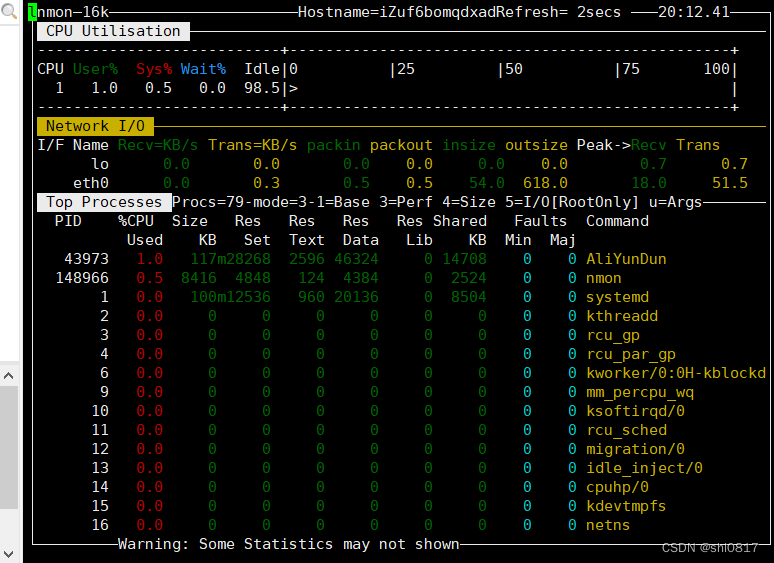 Linux学习准备,nethogs,htop,nmon,dstat用法