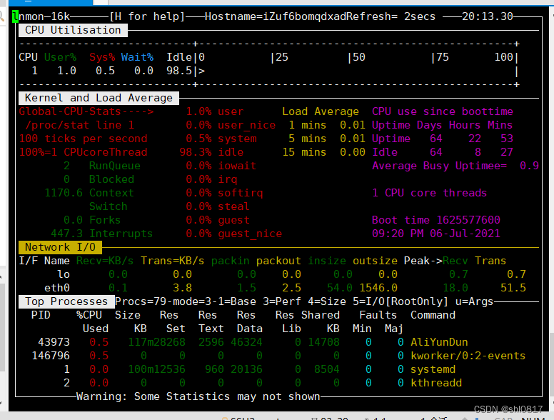 Linux学习准备,nethogs,htop,nmon,dstat用法