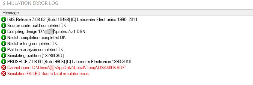 Proteus 运行出错，致命错误解决建议