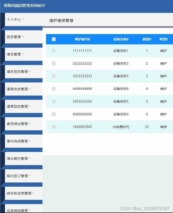 springboot+jsp戏剧团演出曲目管理系统java ssm