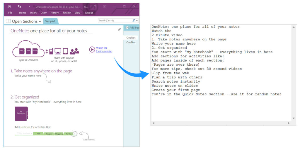 从 Java 中的 OneNote 文档的特定页面获取文本