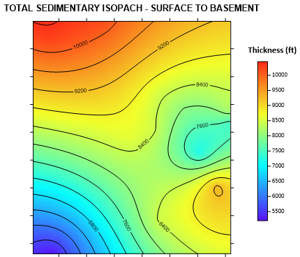 在 Surfer 中创建 Isopach 或 Isochore 地图