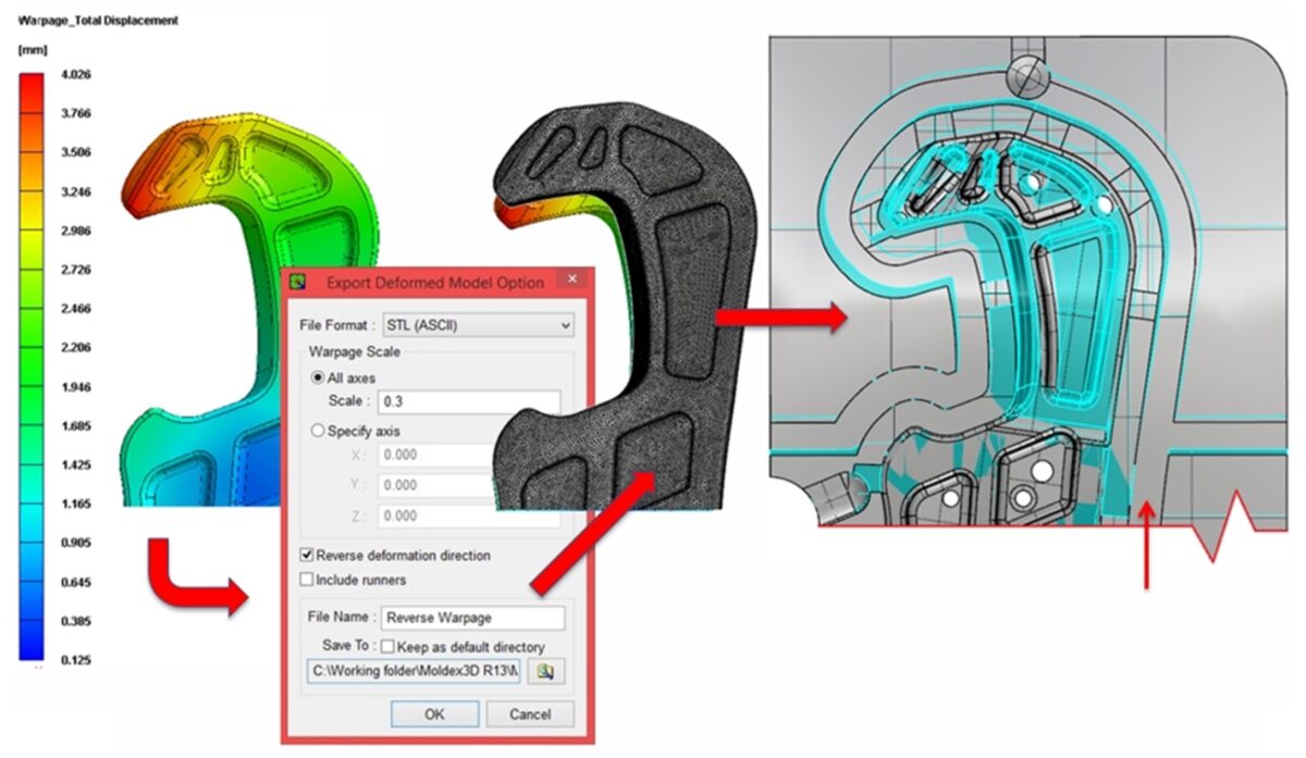 Moldex3D模流分析之反转翘曲 解决翘曲