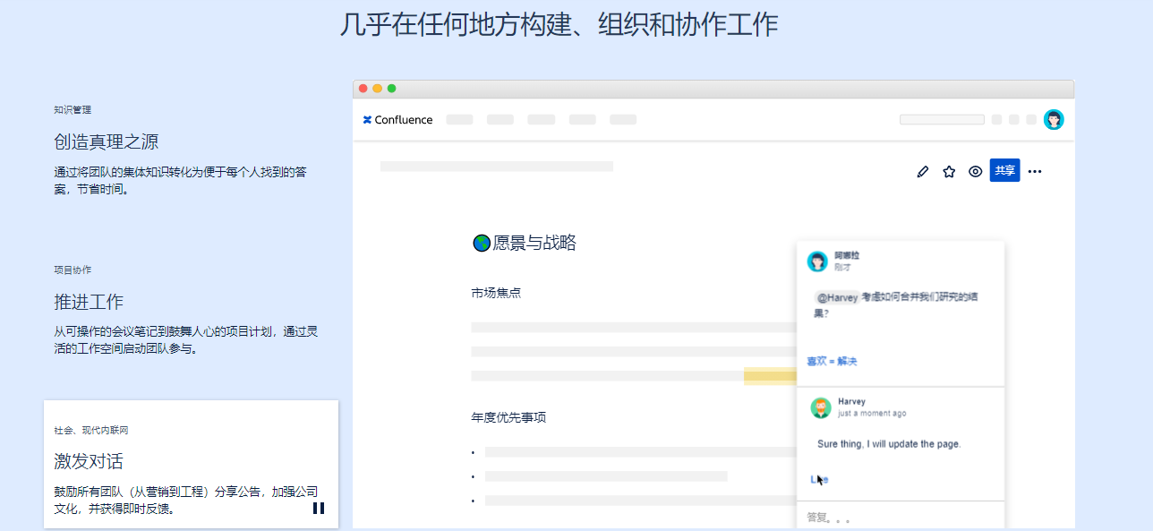 Confluence的功能截图