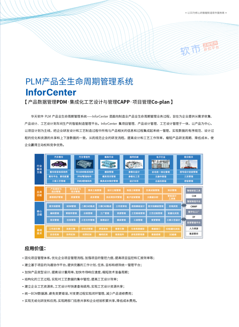 华天InforCenter PLM 产品全生命周期管理系统